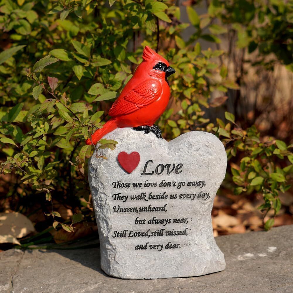 4438 Cardinal Decor Garden Decor,Red Cardinal Memorial Stones for Loved